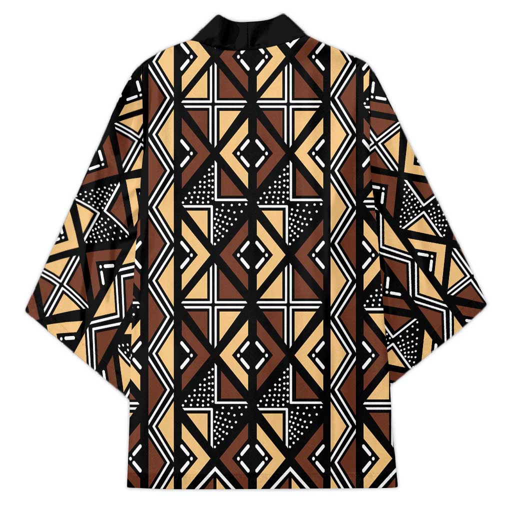 Mali Mud Cloth Legacy Pattern Kimono Ethnic Geometry Style - Wonder Print Shop