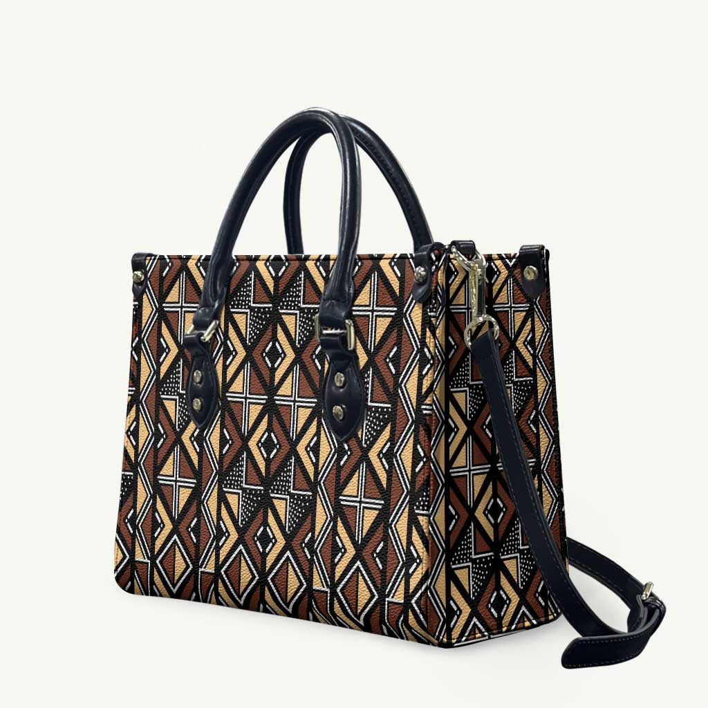 Mali Mud Cloth Legacy Pattern Leather Bag Ethnic Geometry Style - Wonder Print Shop
