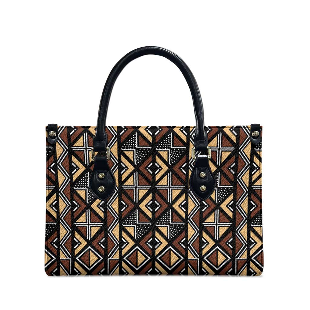 Mali Mud Cloth Legacy Pattern Leather Bag Ethnic Geometry Style - Wonder Print Shop