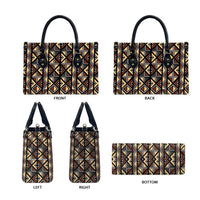 Mali Mud Cloth Legacy Pattern Leather Bag Ethnic Geometry Style - Wonder Print Shop