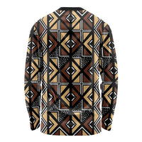 Mali Mud Cloth Legacy Pattern Long Sleeve Shirt Ethnic Geometry Style - Wonder Print Shop