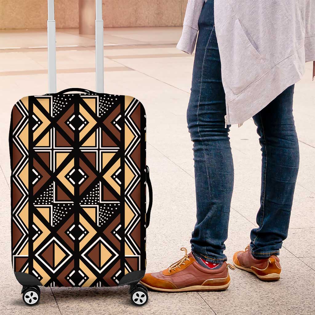 Mali Mud Cloth Legacy Pattern Luggage Cover Ethnic Geometry Style - Wonder Print Shop