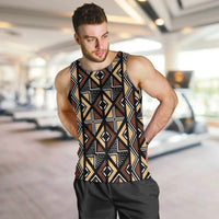 Mali Mud Cloth Legacy Pattern Men Tank Top Ethnic Geometry Style - Wonder Print Shop