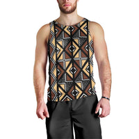Mali Mud Cloth Legacy Pattern Men Tank Top Ethnic Geometry Style - Wonder Print Shop