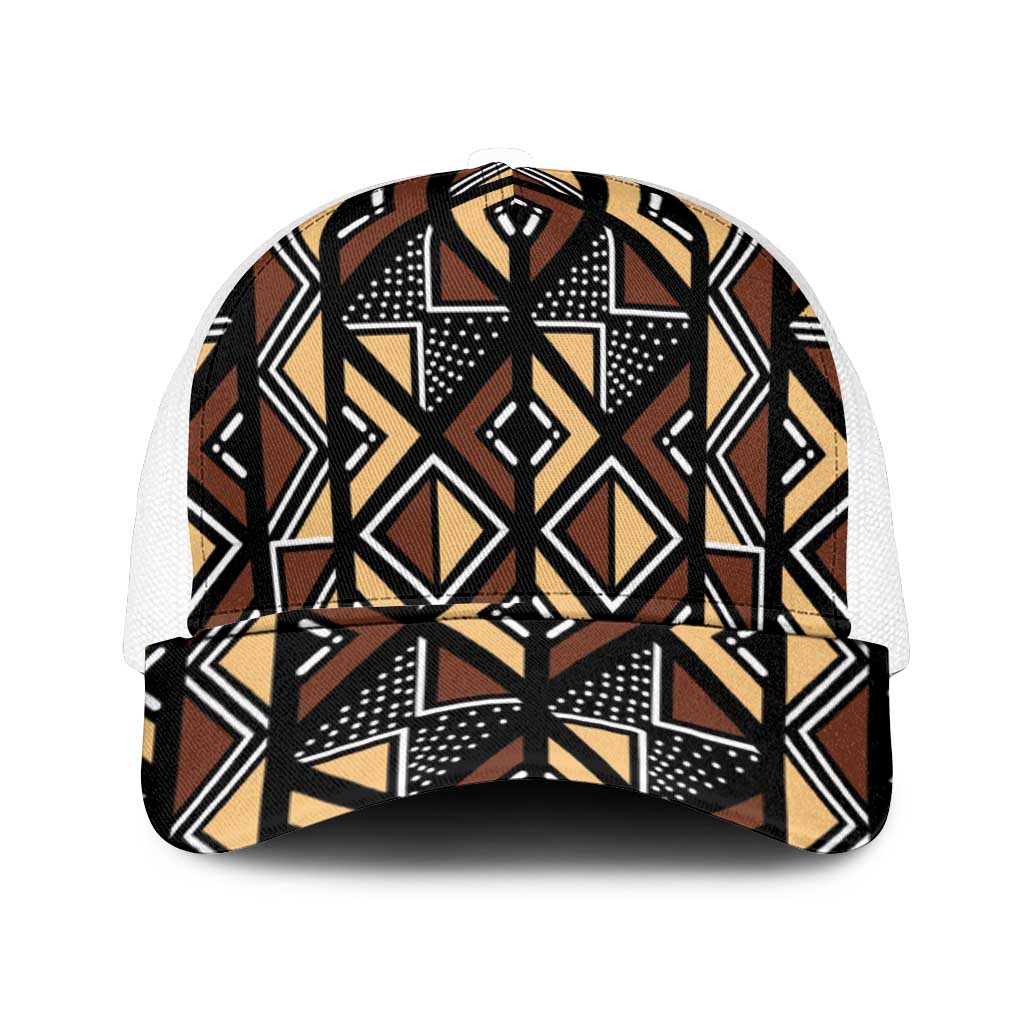 Mali Mud Cloth Legacy Pattern Mesh Trucker Cap Ethnic Geometry Style - Wonder Print Shop
