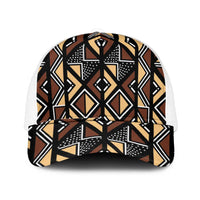 Mali Mud Cloth Legacy Pattern Mesh Trucker Cap Ethnic Geometry Style - Wonder Print Shop
