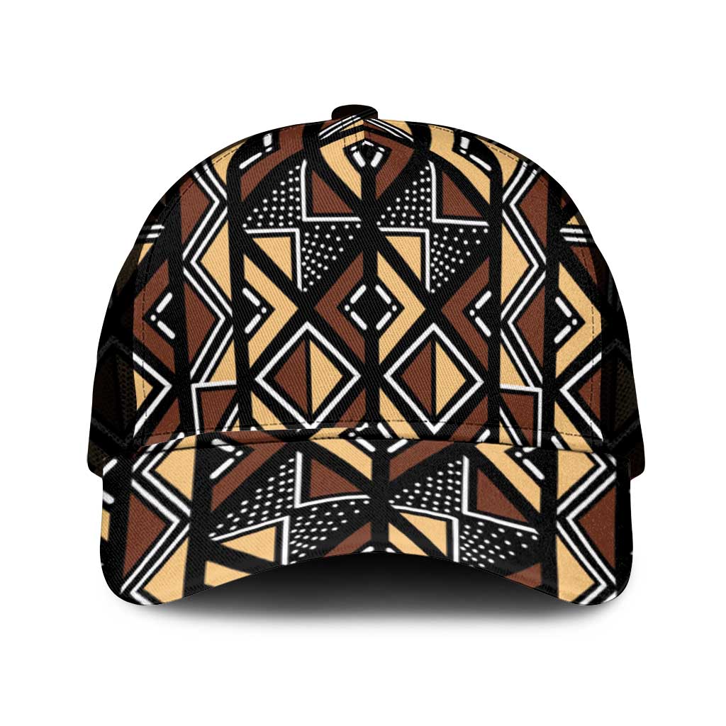 Mali Mud Cloth Legacy Pattern Mesh Trucker Cap Ethnic Geometry Style - Wonder Print Shop