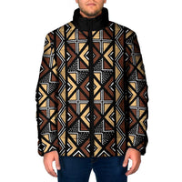 Mali Mud Cloth Legacy Pattern Padded Jacket Ethnic Geometry Style - Wonder Print Shop