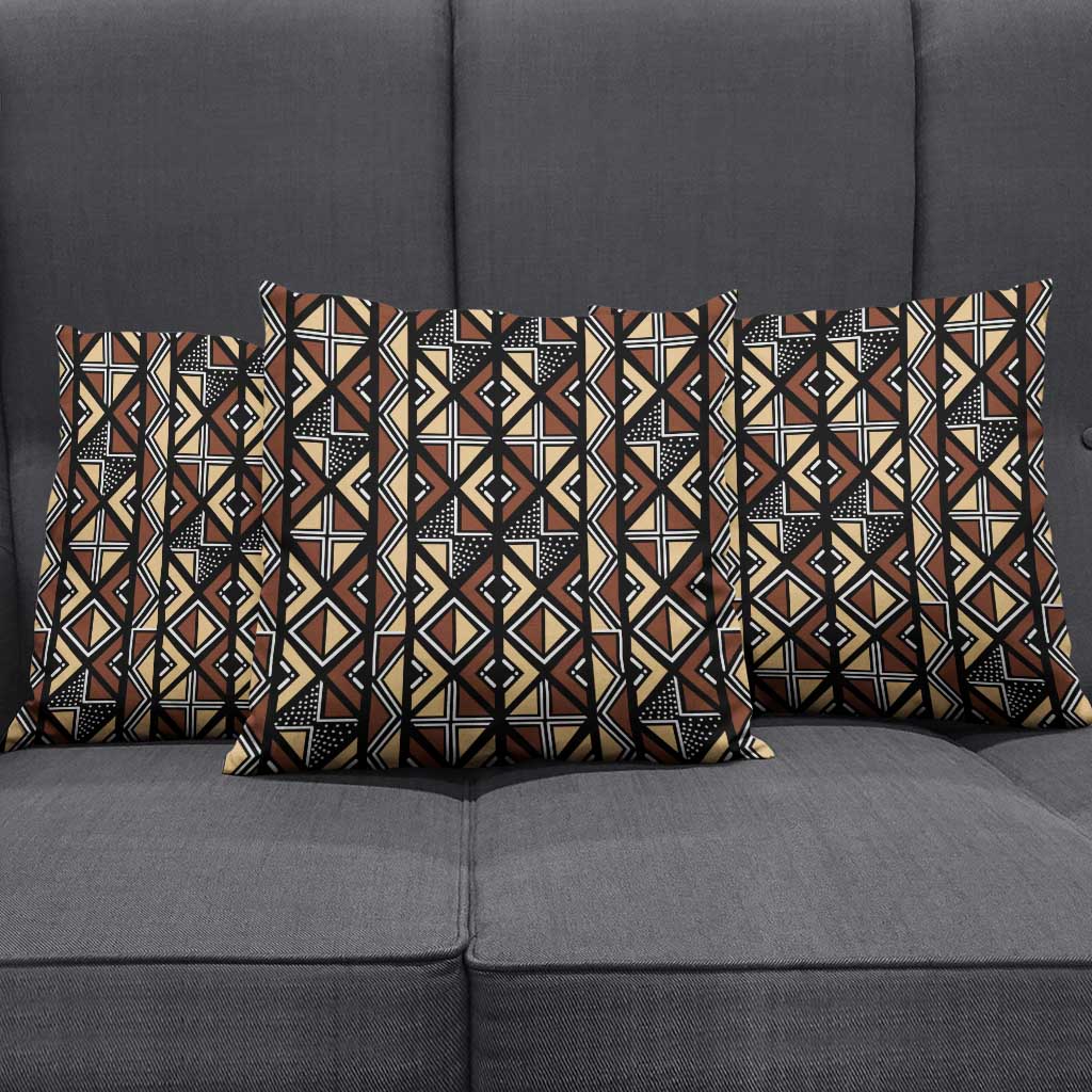 Mali Mud Cloth Legacy Pattern Pillow Cover Ethnic Geometry Style - Wonder Print Shop