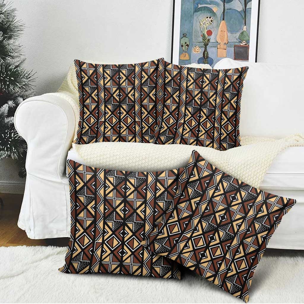 Mali Mud Cloth Legacy Pattern Pillow Cover Ethnic Geometry Style - Wonder Print Shop