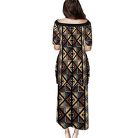 Mali Mud Cloth Legacy Pattern Puletasi Ethnic Geometry Style - Wonder Print Shop