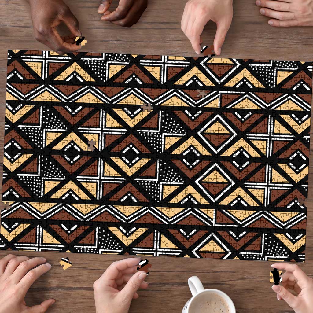 Mali Mud Cloth Legacy Pattern Puzzle Ethnic Geometry Style - Wonder Print Shop
