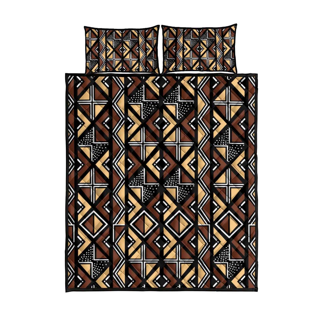 Mali Mud Cloth Legacy Pattern Quilt Bed Set Ethnic Geometry Style - Wonder Print Shop
