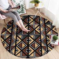 Mali Mud Cloth Legacy Pattern Round Carpet Ethnic Geometry Style - Wonder Print Shop