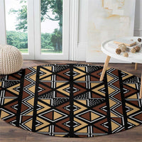 Mali Mud Cloth Legacy Pattern Round Carpet Ethnic Geometry Style - Wonder Print Shop