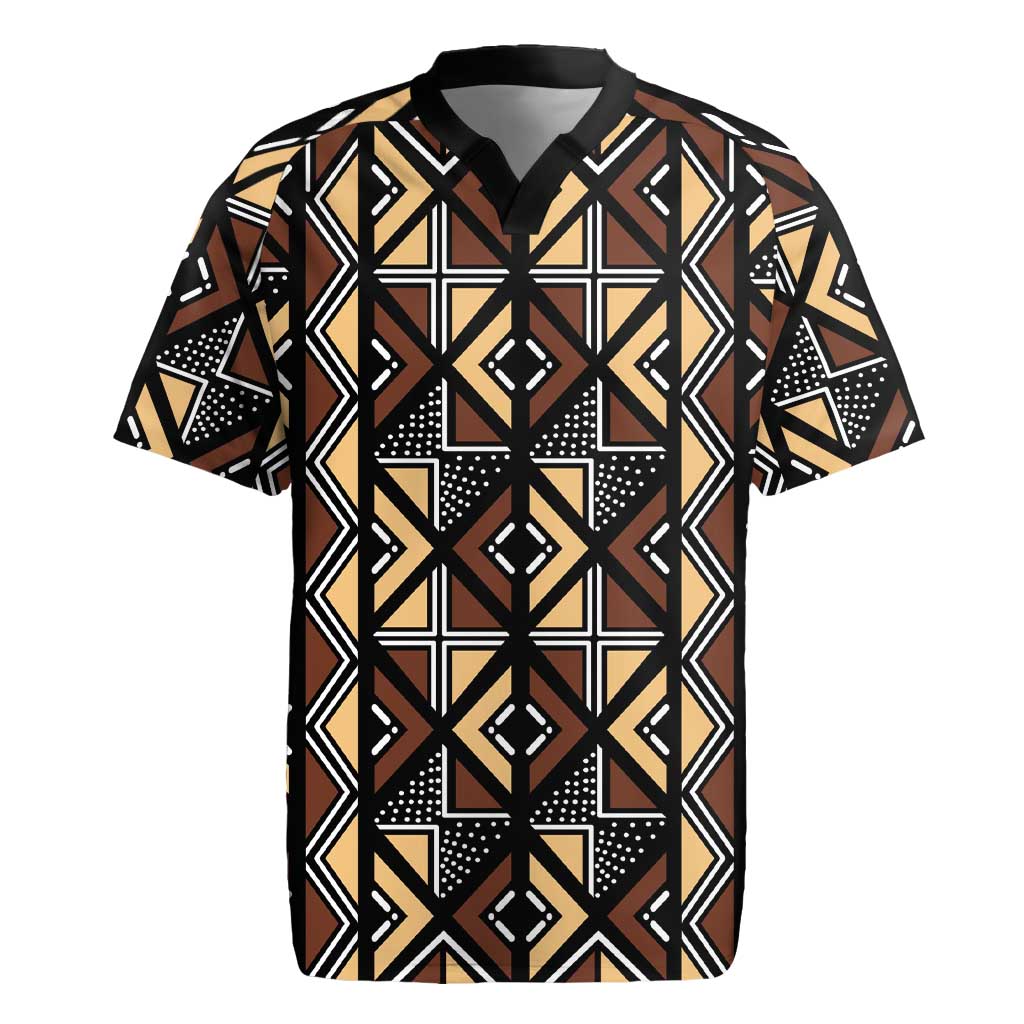 Mali Mud Cloth Legacy Pattern Rugby Jersey Ethnic Geometry Style - Wonder Print Shop