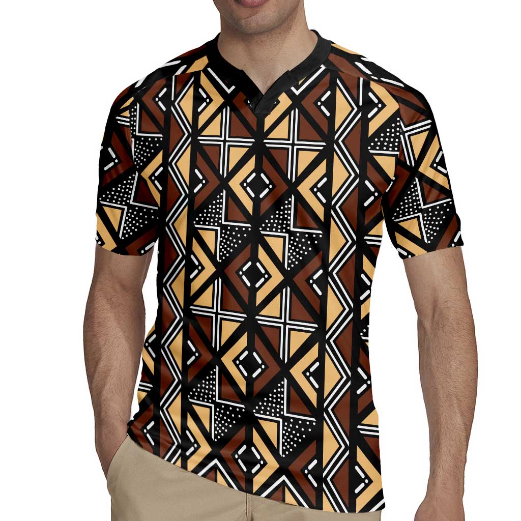 Mali Mud Cloth Legacy Pattern Rugby Jersey Ethnic Geometry Style - Wonder Print Shop