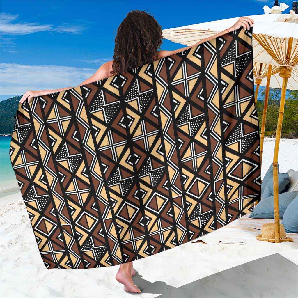 Mali Mud Cloth Legacy Pattern Sarong Ethnic Geometry Style - Wonder Print Shop