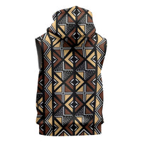 Mali Mud Cloth Legacy Pattern Sleeveless Zip Hoodie Ethnic Geometry Style - Wonder Print Shop