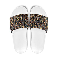 Mali Mud Cloth Legacy Pattern Slide Sandals Ethnic Geometry Style - Wonder Print Shop