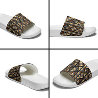Mali Mud Cloth Legacy Pattern Slide Sandals Ethnic Geometry Style - Wonder Print Shop