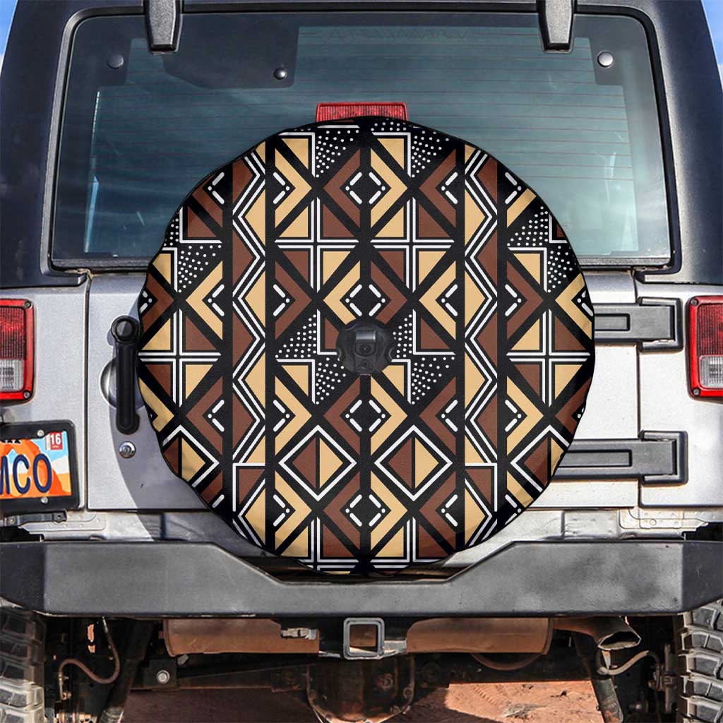 Mali Mud Cloth Legacy Pattern Spare Tire Cover Ethnic Geometry Style - Wonder Print Shop