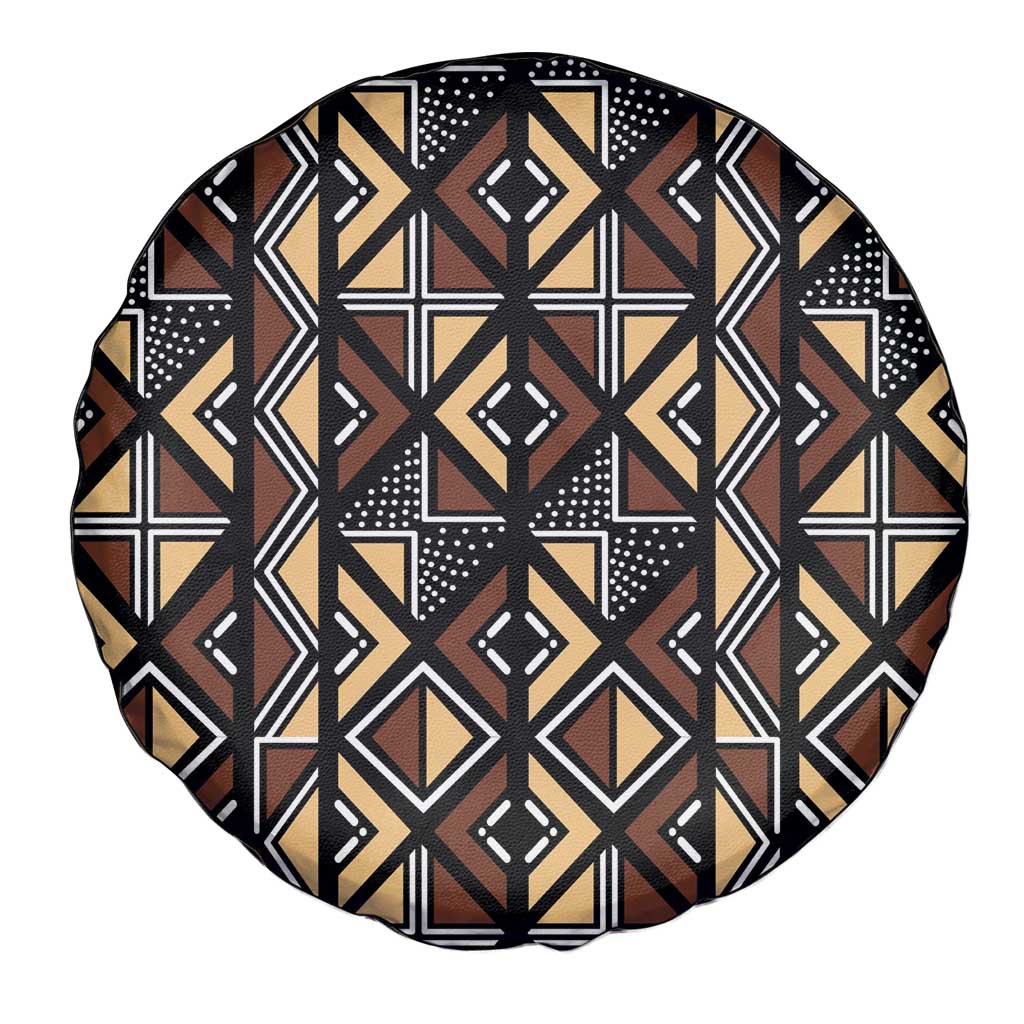 Mali Mud Cloth Legacy Pattern Spare Tire Cover Ethnic Geometry Style - Wonder Print Shop