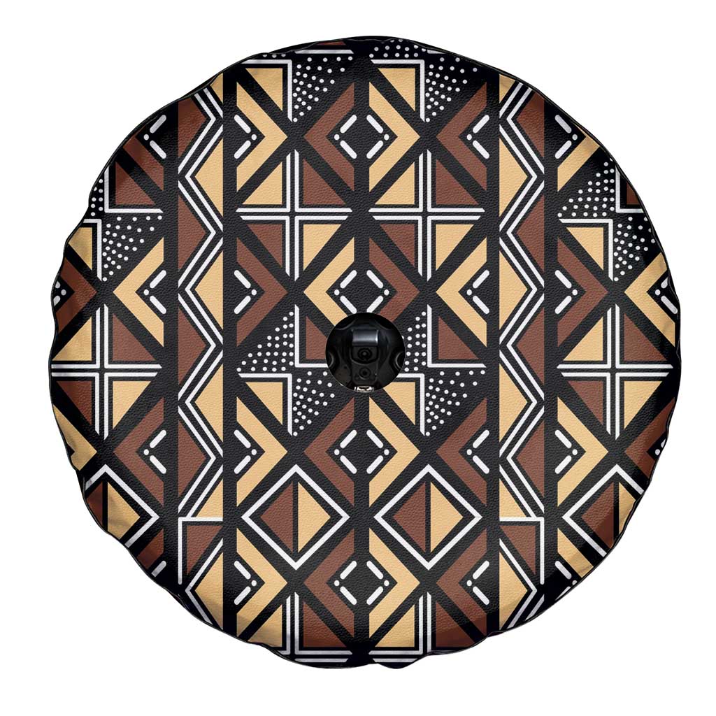 Mali Mud Cloth Legacy Pattern Spare Tire Cover Ethnic Geometry Style - Wonder Print Shop
