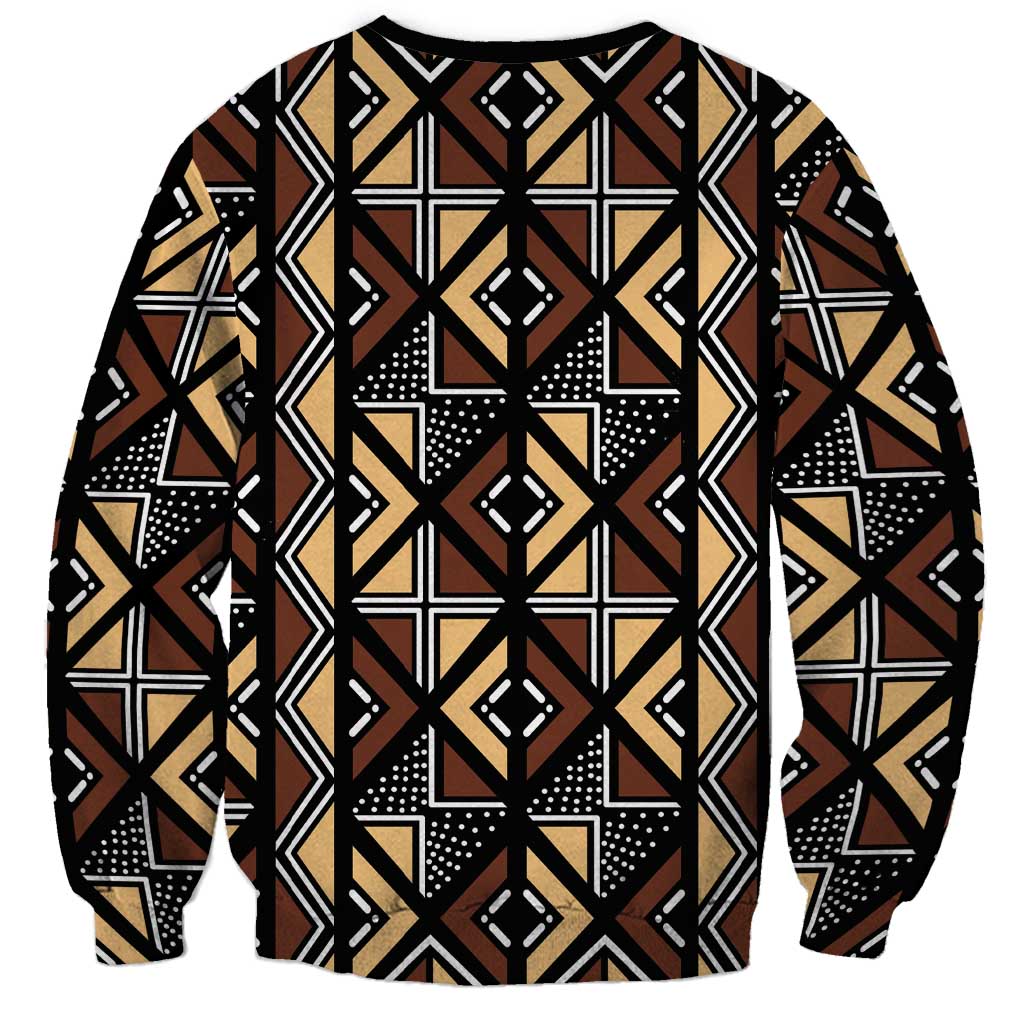 Mali Mud Cloth Legacy Pattern Sweatshirt Ethnic Geometry Style - Wonder Print Shop