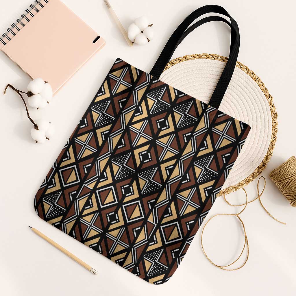 Mali Mud Cloth Legacy Pattern Tote Bag Ethnic Geometry Style - Wonder Print Shop