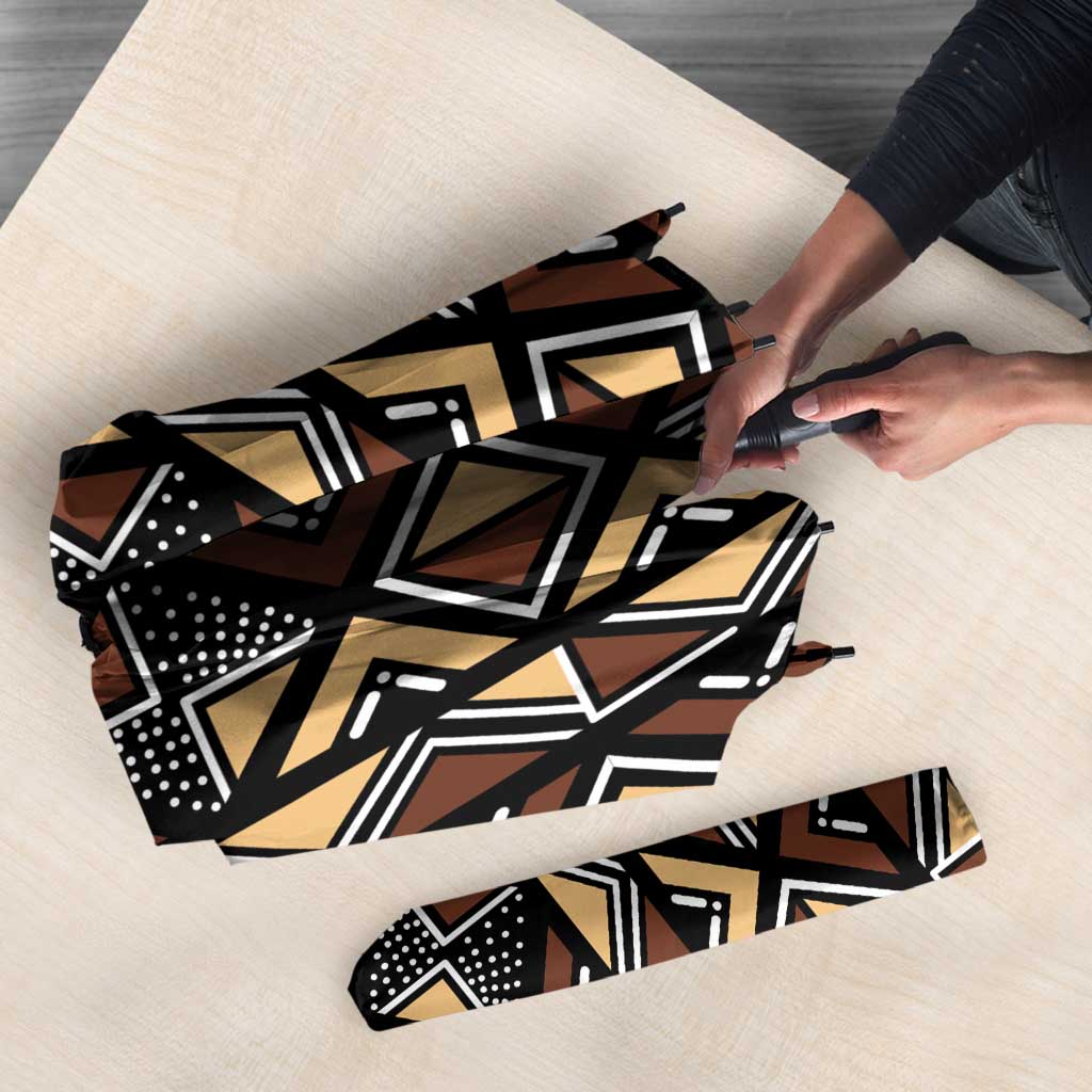 Mali Mud Cloth Legacy Pattern Umbrella Ethnic Geometry Style - Wonder Print Shop