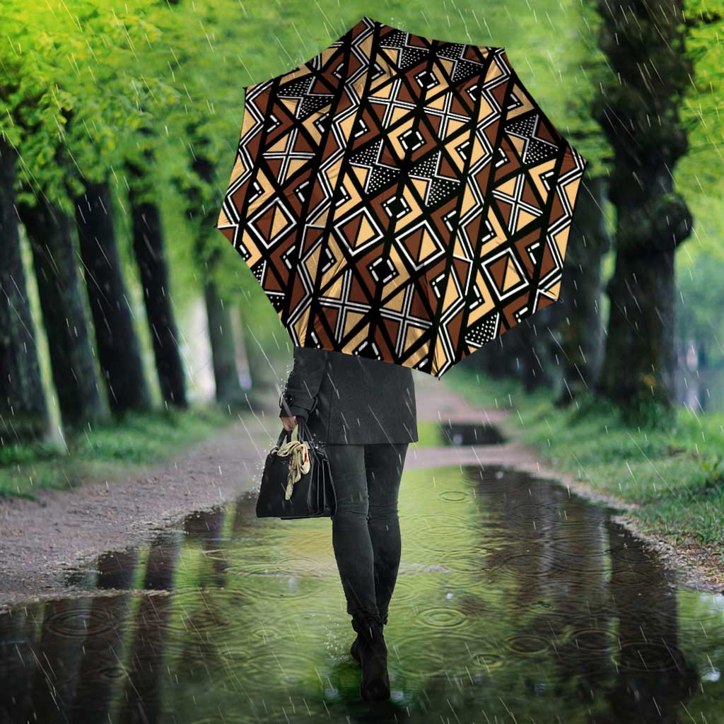 Mali Mud Cloth Legacy Pattern Umbrella Ethnic Geometry Style - Wonder Print Shop