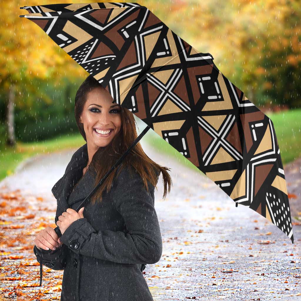 Mali Mud Cloth Legacy Pattern Umbrella Ethnic Geometry Style - Wonder Print Shop