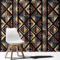 Mali Mud Cloth Legacy Pattern Window Curtain Ethnic Geometry Style - Wonder Print Shop