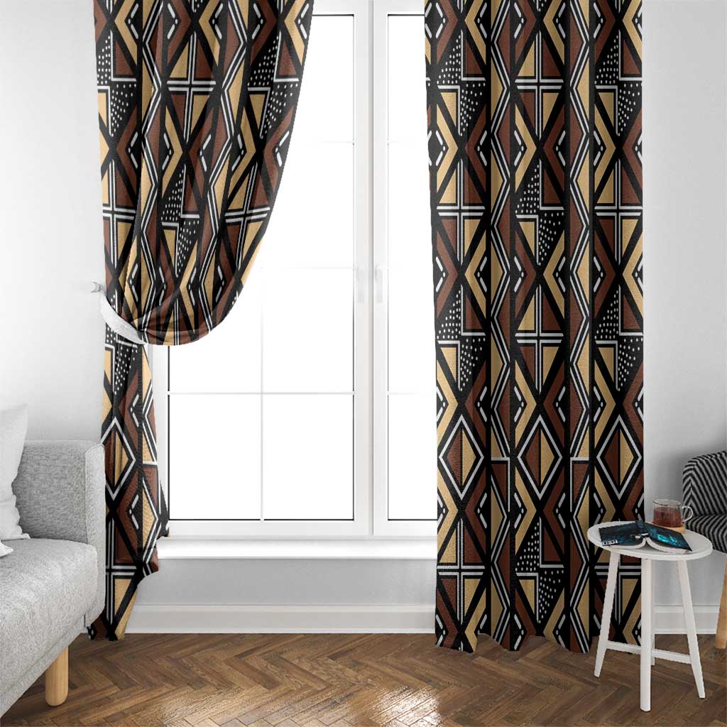 Mali Mud Cloth Legacy Pattern Window Curtain Ethnic Geometry Style - Wonder Print Shop