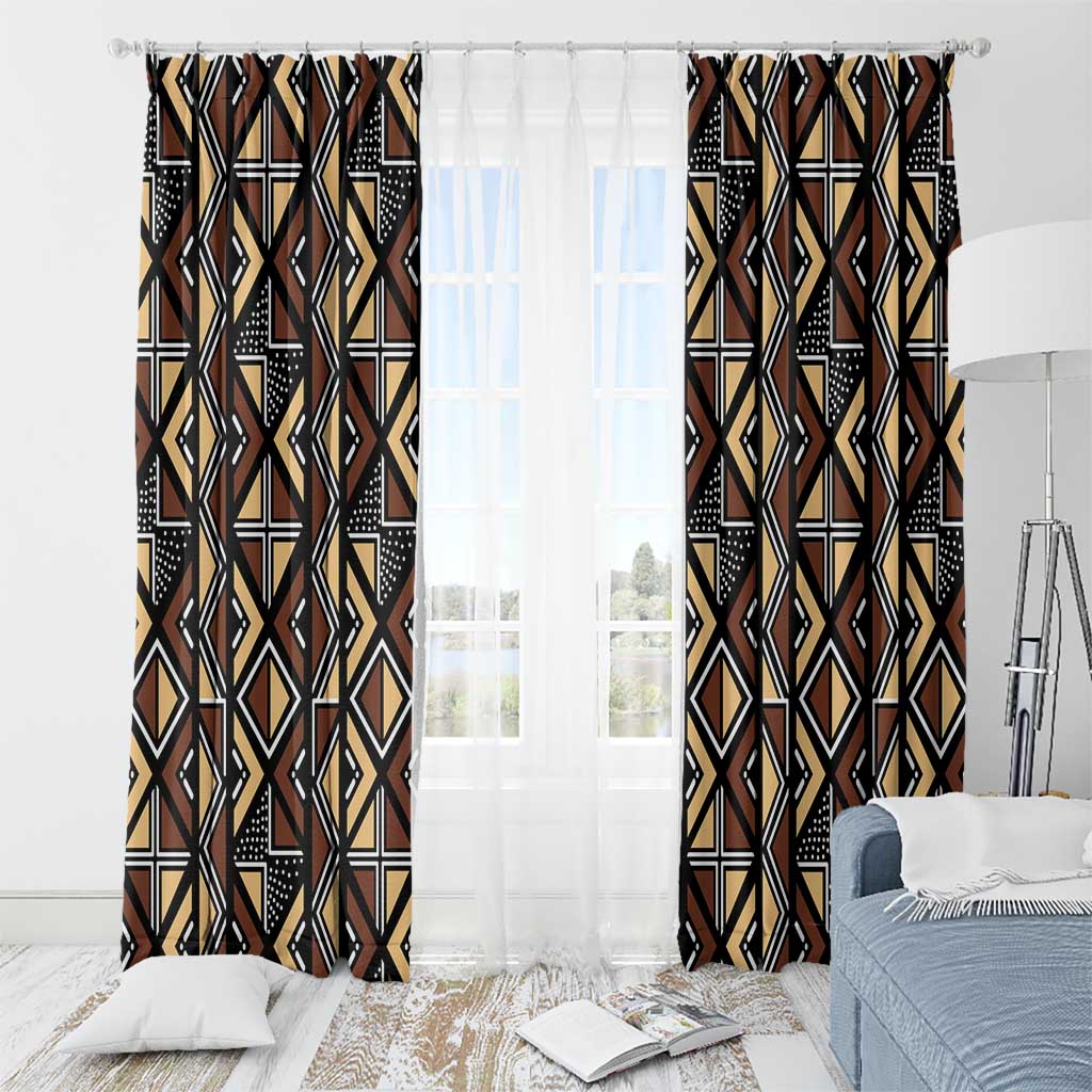 Mali Mud Cloth Legacy Pattern Window Curtain Ethnic Geometry Style - Wonder Print Shop