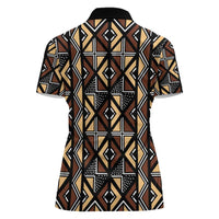 Mali Mud Cloth Legacy Pattern Women Polo Shirt Ethnic Geometry Style - Wonder Print Shop