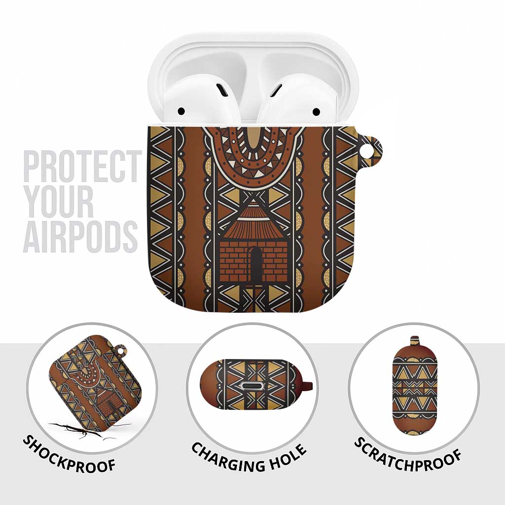Mali Mud Cloth African Village AirPods Case Ethnic Geometry Style - Wonder Print Shop