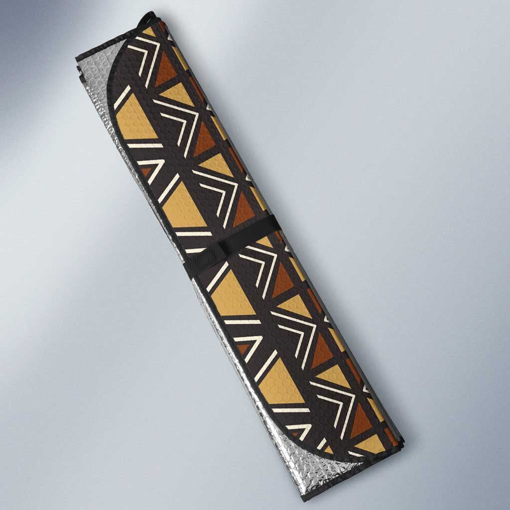 Mali Mud Cloth African Village Auto Sun Shade Ethnic Geometry Style - Wonder Print Shop