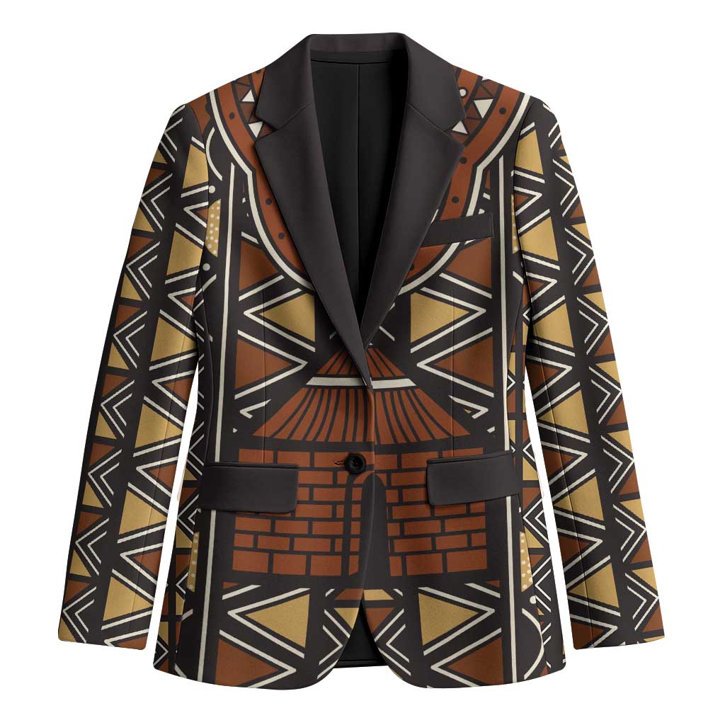 Mali Mud Cloth African Village Blazer Ethnic Geometry Style - Wonder Print Shop