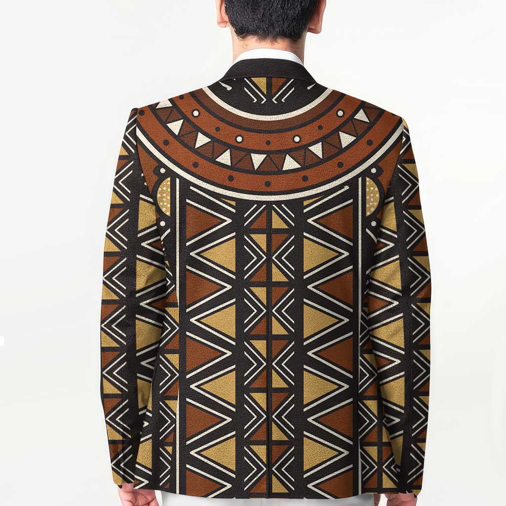 Mali Mud Cloth African Village Blazer Ethnic Geometry Style - Wonder Print Shop