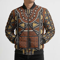Mali Mud Cloth African Village Bomber Puffer Jacket Ethnic Geometry Style - Wonder Print Shop