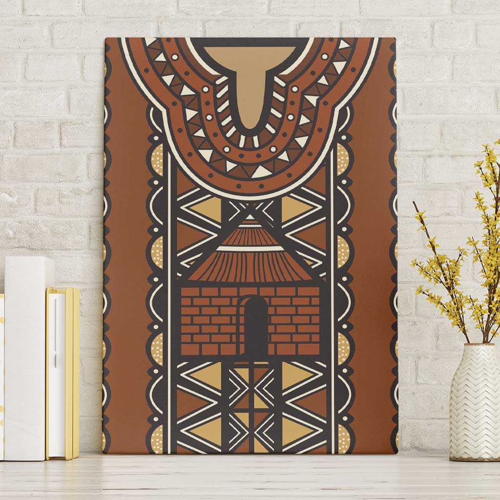 Mali Mud Cloth African Village Canvas Wall Art Ethnic Geometry Style - Wonder Print Shop