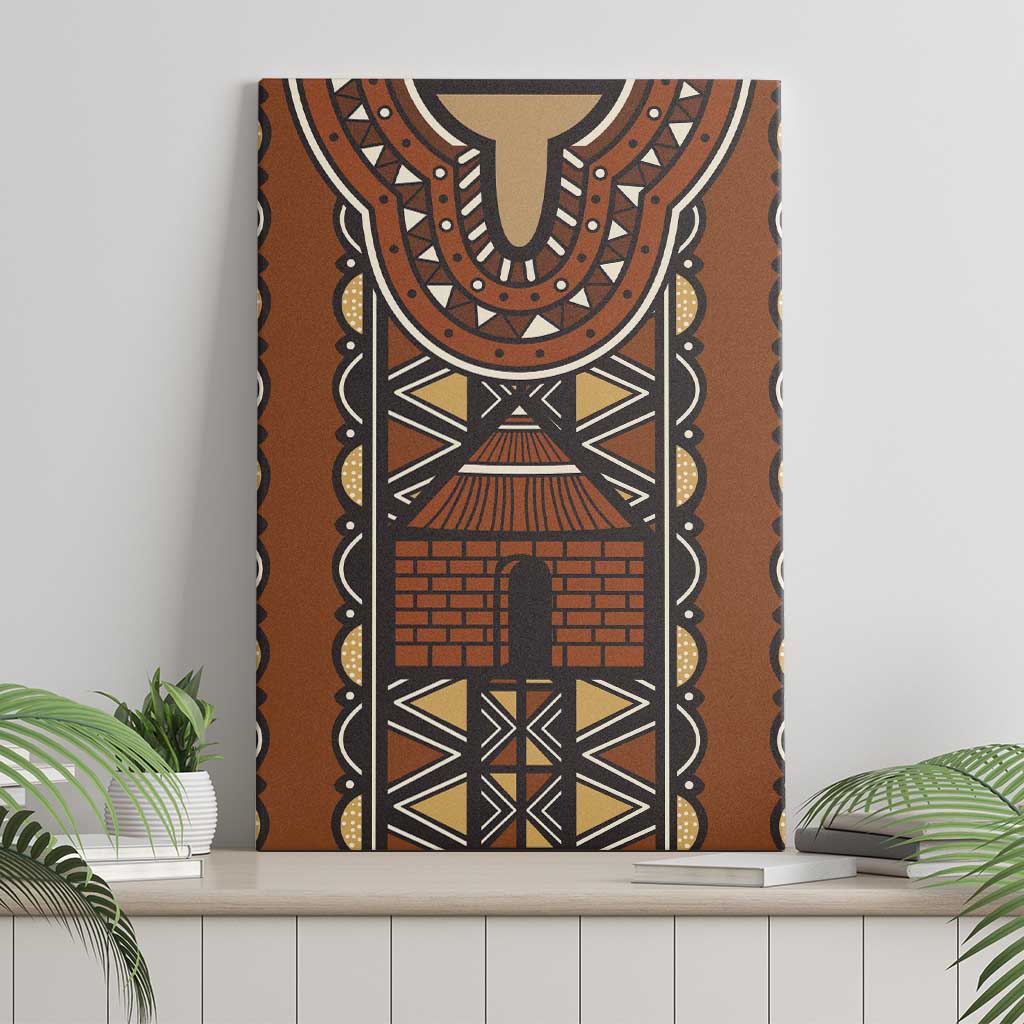 Mali Mud Cloth African Village Canvas Wall Art Ethnic Geometry Style - Wonder Print Shop