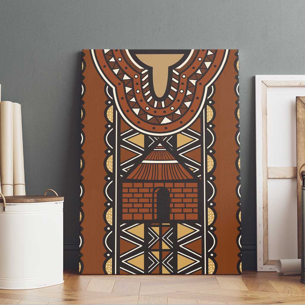 Mali Mud Cloth African Village Canvas Wall Art Ethnic Geometry Style - Wonder Print Shop