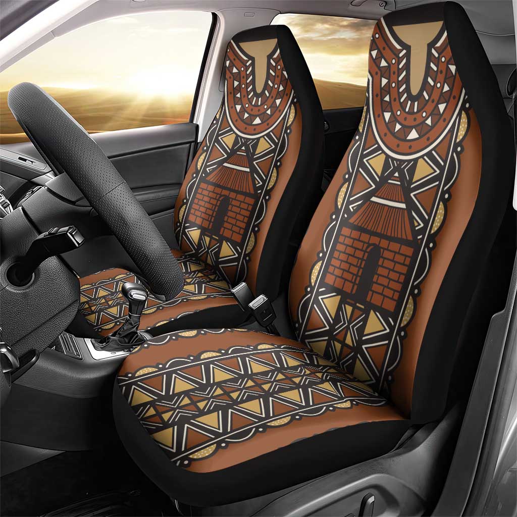 Mali Mud Cloth African Village Car Seat Cover Ethnic Geometry Style - Wonder Print Shop