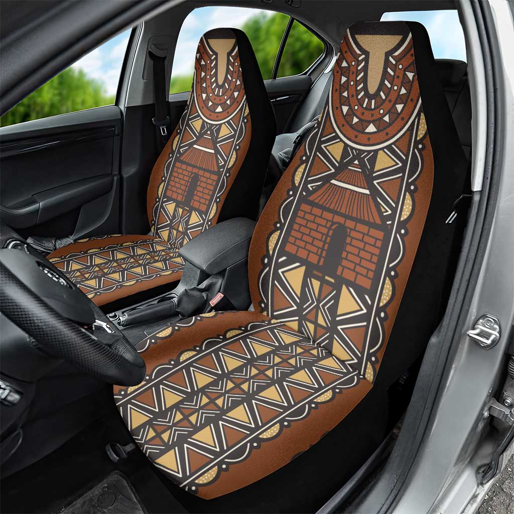 Mali Mud Cloth African Village Car Seat Cover Ethnic Geometry Style - Wonder Print Shop