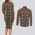 Mali Mud Cloth African Village Couples Matching Long Sleeve Bodycon Dress and Long Sleeve Button Shirt Ethnic Geometry Style - Wonder Print Shop