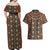 Mali Mud Cloth African Village Couples Matching Off Shoulder Maxi Dress and Hawaiian Shirt Ethnic Geometry Style - Wonder Print Shop