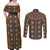 Mali Mud Cloth African Village Couples Matching Off Shoulder Maxi Dress and Long Sleeve Button Shirt Ethnic Geometry Style - Wonder Print Shop